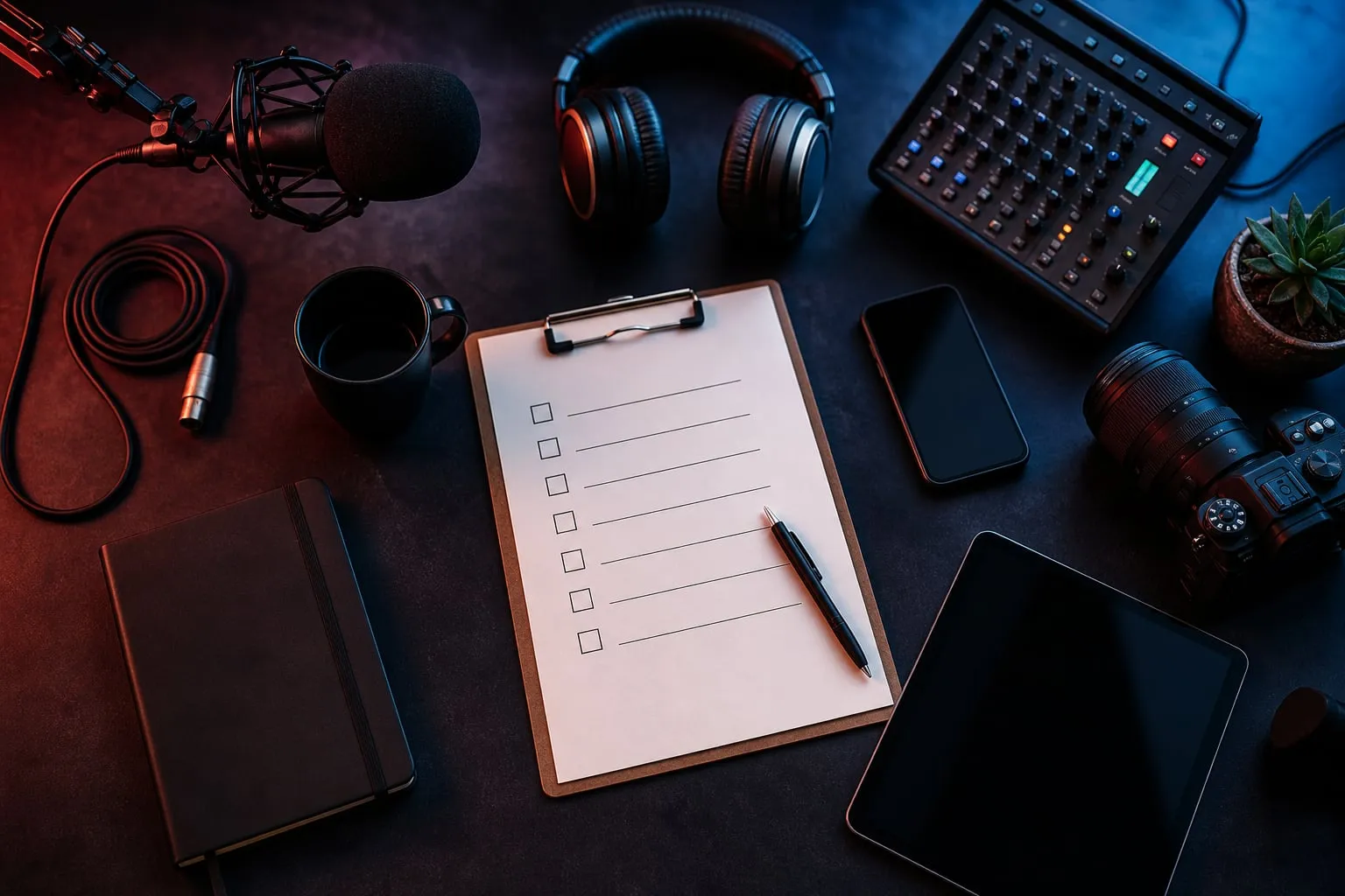 Checklist de pré-produção de podcast sem retrabalho